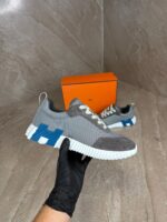 Hermes Bouncing Grey, Blue Logo Sneakers - Afbeelding 2