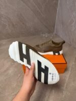 Hermes Bouncing Brown Leather Sneakers - Afbeelding 3