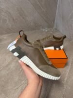 Hermes Bouncing Brown Leather Sneakers - Afbeelding 2