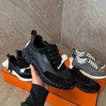 Hermes Bouncing Sneakers Black on Black Leather