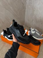 Hermes Bouncing Sneakers Black on Black Leather
