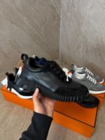 Hermes Bouncing Sneakers Black on Black Leather - Afbeelding 2