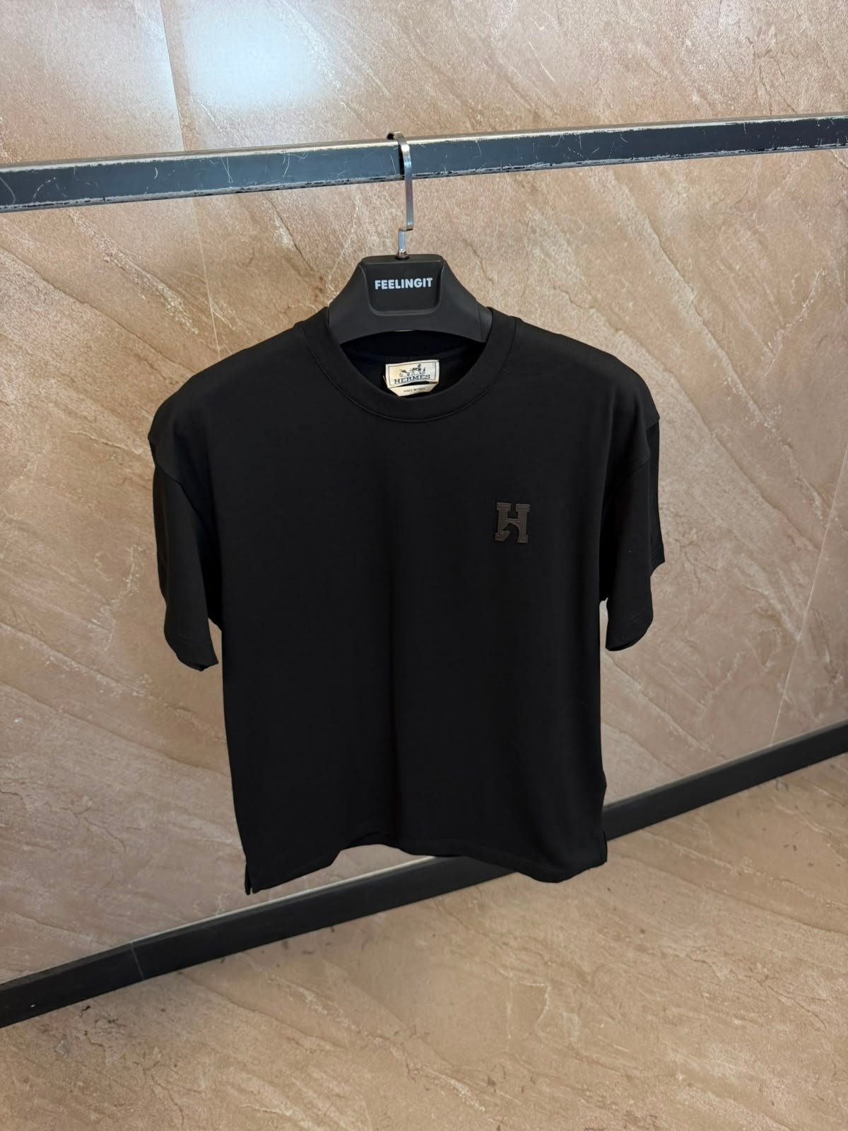 hermests (2) Hermes T-Shirt Small Logo Black - Afbeelding 1
