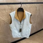 Loro Piana Dubbelzijdig Bodywarmer Lichtblauw / Bruin
