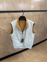 Loro Piana Dubbelzijdig Bodywarmer Lichtblauw / Bruin