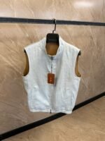 Loro Piana Dubbelzijdig Bodywarmer Lichtblauw / Bruin - Afbeelding 3