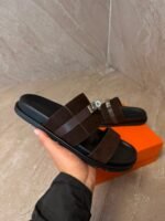 Hermes Jackson Sandal Dark Brown Suede - Afbeelding 2