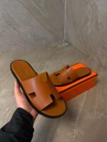 Hermes Izmir Suede Brown Slippers