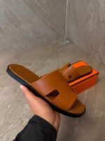 Hermes Izmir Suede Brown Slippers - Afbeelding 2