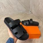 Hermes Chypre Black Sandals