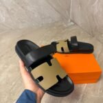 Hermes Chypre Brown / Black Sandals
