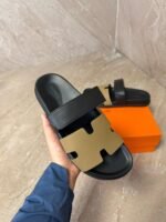Hermes Chypre Brown / Black Sandals - Afbeelding 2