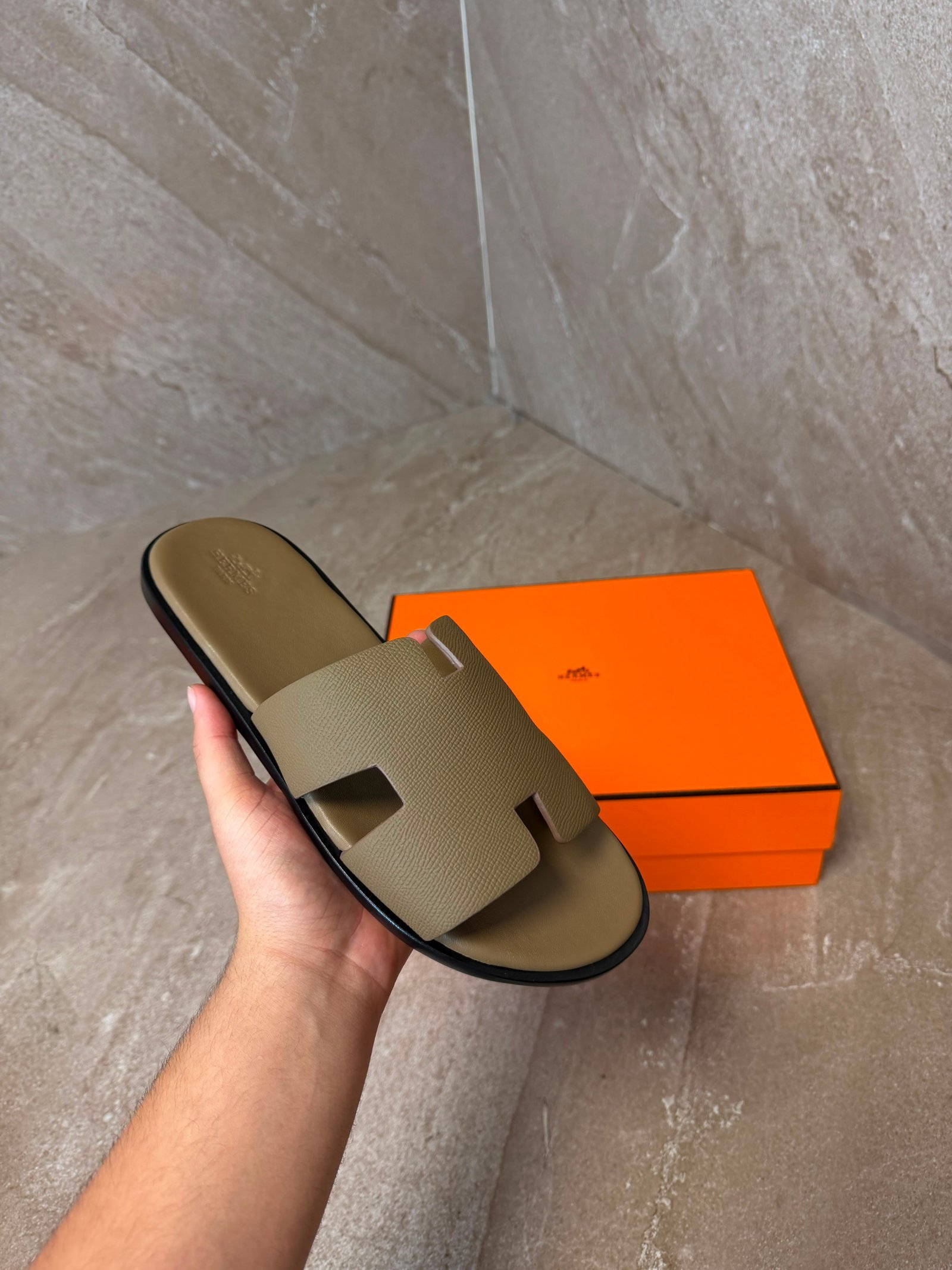 bruinleather (1) Hermes Izmir Taupe - Afbeelding 1