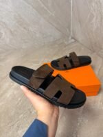 Hermes Chypre Brown Suede Sandals - Afbeelding 3
