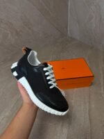 Hermes Bouncing Sneakers New Black White