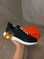 Hermes Black Sneakers, Brown H Logo - Afbeelding 2