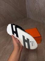 Hermes Bouncing Sneakers Black White Lines - Afbeelding 3