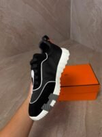 Hermes Bouncing Sneakers Black White Lines - Afbeelding 4