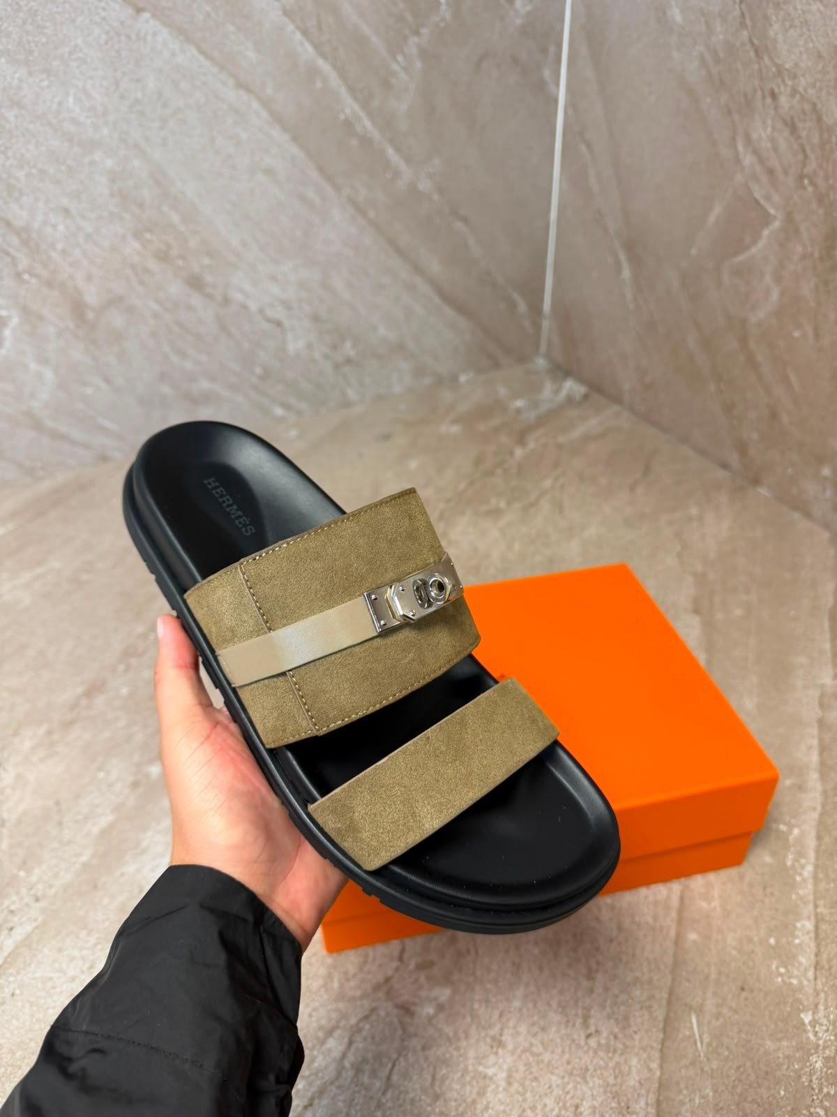 jackson (9) Hermes Jackson Sandal Brown - Afbeelding 1