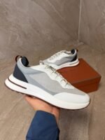 Loro Piana Weekend Walk Grey White Sneakers - Afbeelding 2